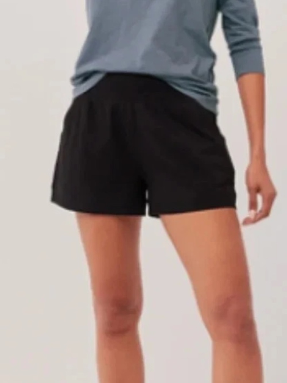 Pact Frankie High Waisted Black Beach Athletic Shorts Organic Cotton Size Small